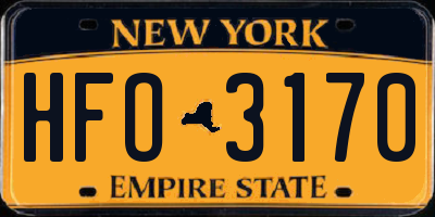 NY license plate HFO3170