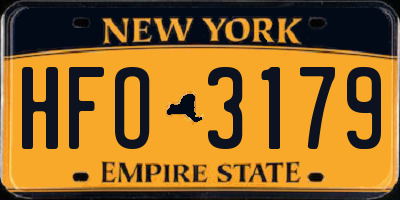 NY license plate HFO3179