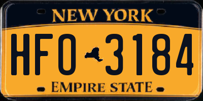 NY license plate HFO3184