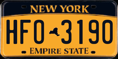 NY license plate HFO3190