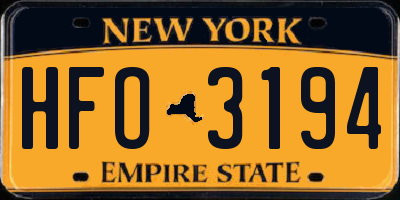 NY license plate HFO3194