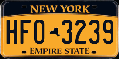 NY license plate HFO3239