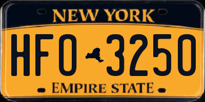 NY license plate HFO3250