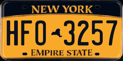 NY license plate HFO3257