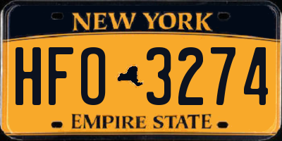 NY license plate HFO3274