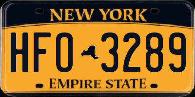 NY license plate HFO3289
