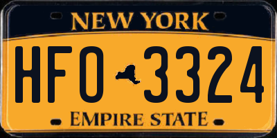 NY license plate HFO3324