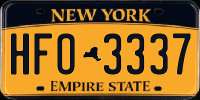 NY license plate HFO3337
