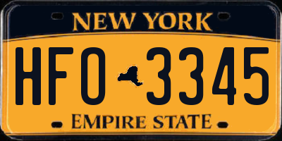 NY license plate HFO3345