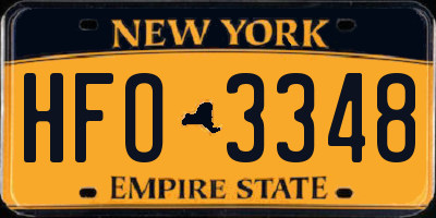 NY license plate HFO3348