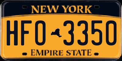 NY license plate HFO3350