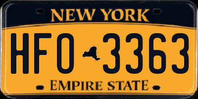 NY license plate HFO3363