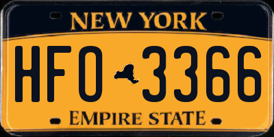 NY license plate HFO3366