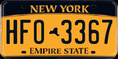 NY license plate HFO3367