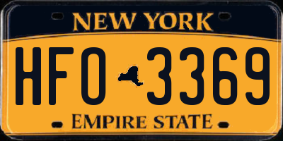 NY license plate HFO3369