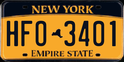 NY license plate HFO3401