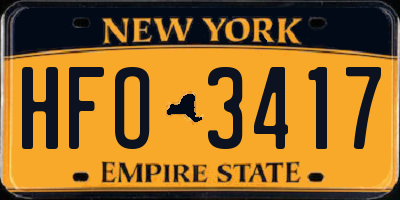 NY license plate HFO3417