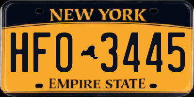 NY license plate HFO3445