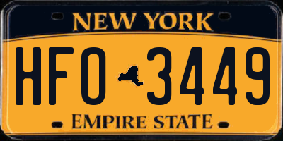 NY license plate HFO3449