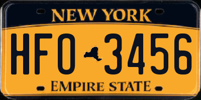 NY license plate HFO3456