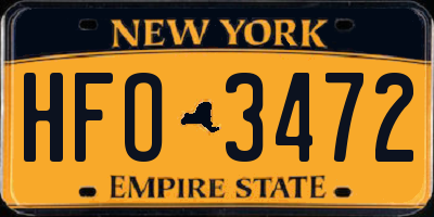 NY license plate HFO3472