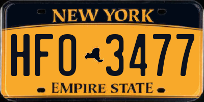 NY license plate HFO3477