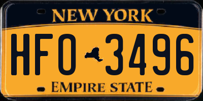 NY license plate HFO3496
