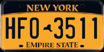 NY license plate HFO3511