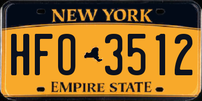 NY license plate HFO3512