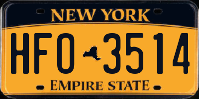 NY license plate HFO3514