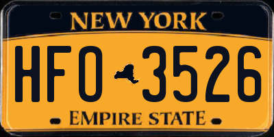 NY license plate HFO3526