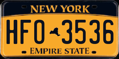 NY license plate HFO3536