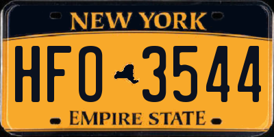 NY license plate HFO3544