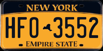 NY license plate HFO3552
