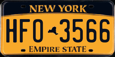 NY license plate HFO3566