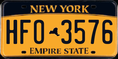 NY license plate HFO3576