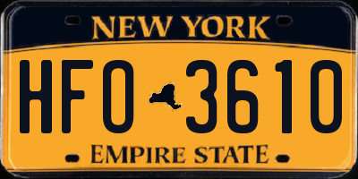 NY license plate HFO3610