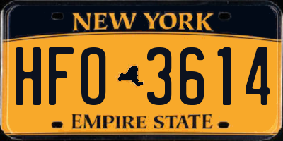 NY license plate HFO3614