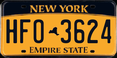 NY license plate HFO3624