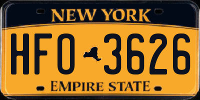NY license plate HFO3626