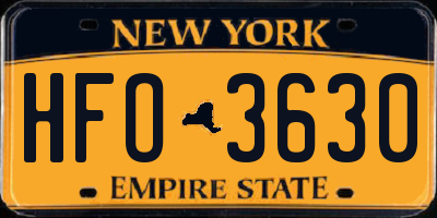 NY license plate HFO3630