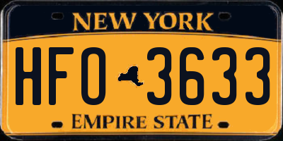 NY license plate HFO3633