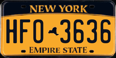 NY license plate HFO3636