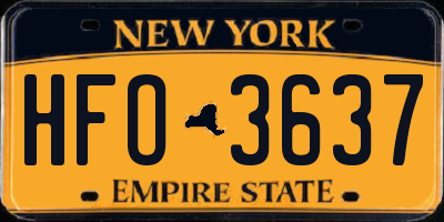 NY license plate HFO3637