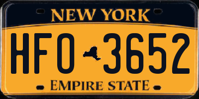 NY license plate HFO3652