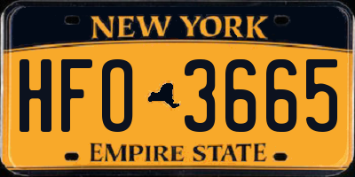 NY license plate HFO3665