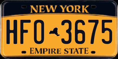 NY license plate HFO3675