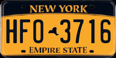 NY license plate HFO3716