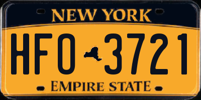 NY license plate HFO3721
