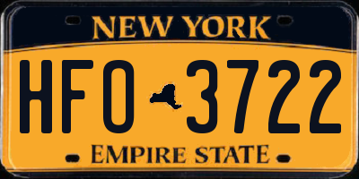 NY license plate HFO3722